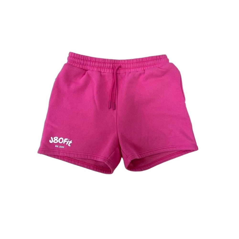 J180Fit Womens XXL Hot Pink Booty Shorts Elastic Waistband Pockets